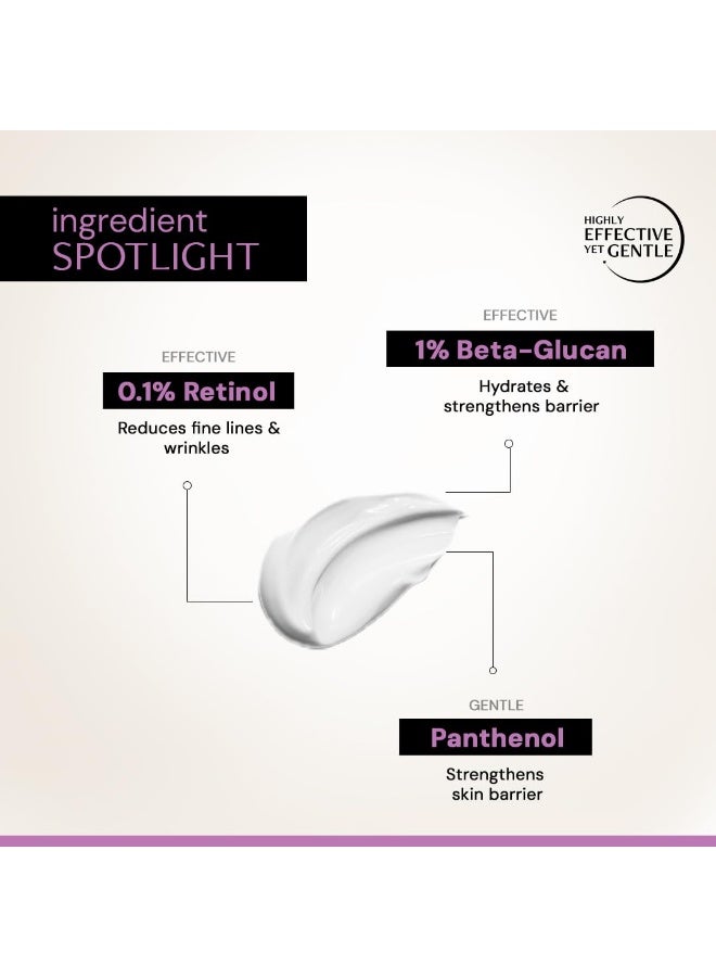 Deconstruct 0.1% Retinol Night Cream with 1% Beta-Glucan Complex | Beginner Friendly | Anti-Aging Night Cream for Fine Lines and Wrinkles | For Women & Men | 50 gm - Image 4